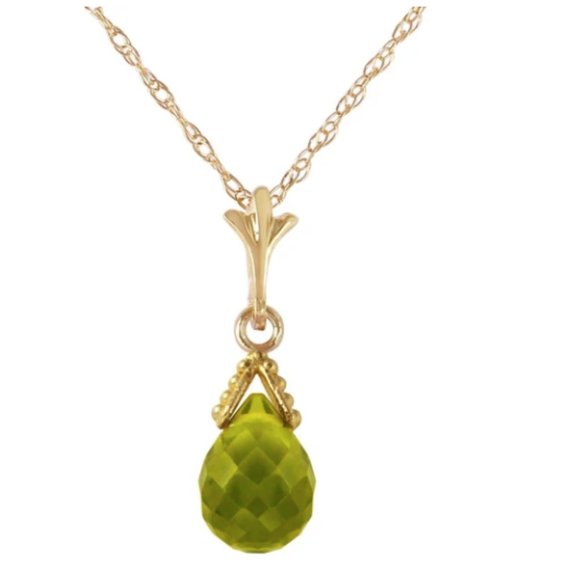2.5 Carat 14K Gold Ripeness Peridot Necklaces - Picture 1 of 2